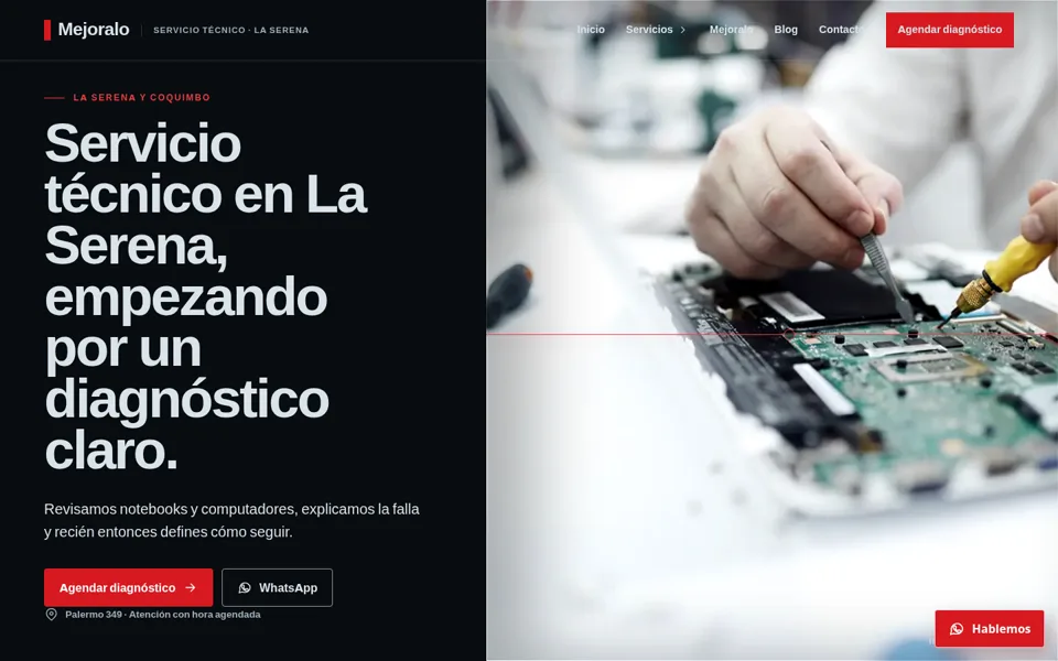 Captura del proyecto Mejoralo